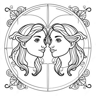 Gemini Zodiac Sign Coloring Page 23941-19231