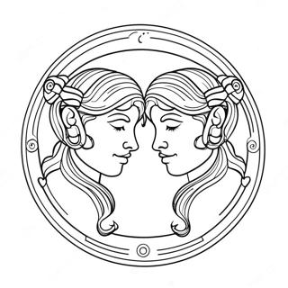 Gemini Zodiac Sign Coloring Page 23941-19232