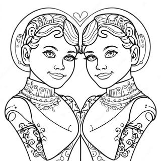 Gemini Twins Coloring Page 23942-19233