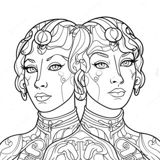 Gemini Twins Coloring Page 23942-19234