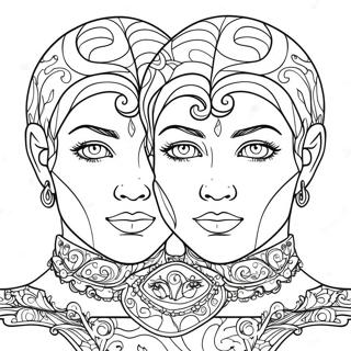 Gemini Twins Coloring Page 23942-19235