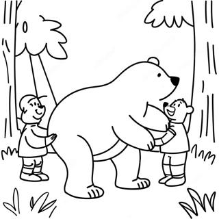 Grizzly Bear Playing With Friends Coloring Page 23962-19245