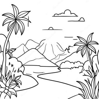 Colorful El Salvador Landscape Coloring Page 23982-19265