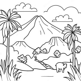 Colorful El Salvador Landscape Coloring Page 23982-19266