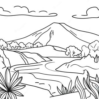 Colorful El Salvador Landscape Coloring Page 23982-19268