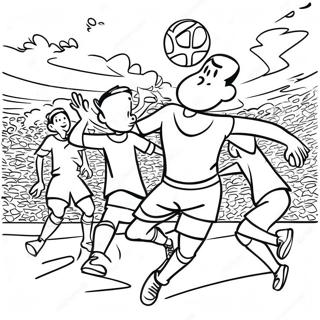 Exciting World Cup Soccer Match Coloring Page 23992-19278