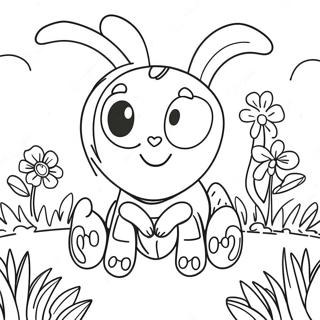 Cute Buggy Huggy In The Garden Coloring Page 24002-19281