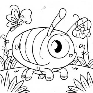 Cute Buggy Huggy In The Garden Coloring Page 24002-19282