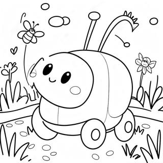 Cute Buggy Huggy In The Garden Coloring Page 24002-19283