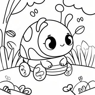 Cute Buggy Huggy In The Garden Coloring Page 24002-19284