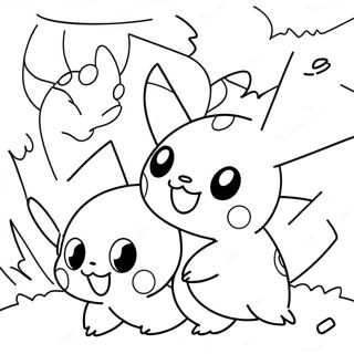 Detailed Pokemon Battle Scene Coloring Page 24012-19292