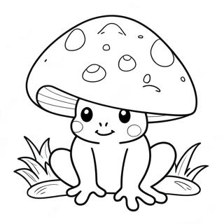 Cute Mushroom Frog Coloring Pages