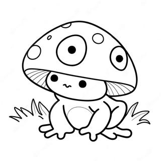 Cute Mushroom Frog Coloring Page 24021-19294