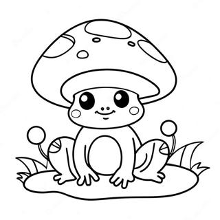 Cute Mushroom Frog Coloring Page 24021-19295