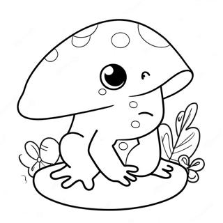 Cute Mushroom Frog Coloring Page 24021-19296