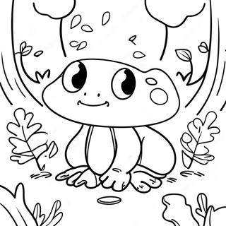 Adorable Mushroom Frog In A Forest Coloring Page 24022-19297