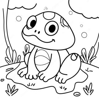 Adorable Mushroom Frog In A Forest Coloring Page 24022-19299