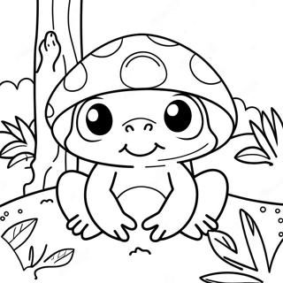 Adorable Mushroom Frog In A Forest Coloring Page 24022-19300