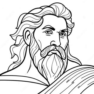 Zeus With Thunderbolt Coloring Page 2402-1965