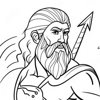 Zeus With Thunderbolt Coloring Page 2402-1966