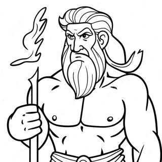 Zeus With Thunderbolt Coloring Page 2402-1967