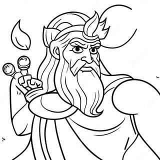 Zeus With Thunderbolt Coloring Page 2402-1968