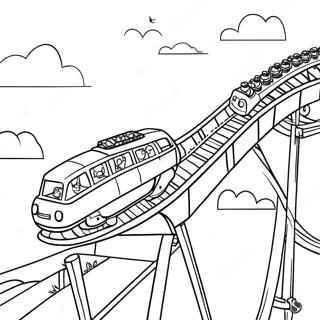 Thrilling Roller Coaster Ride Coloring Page 24042-19327