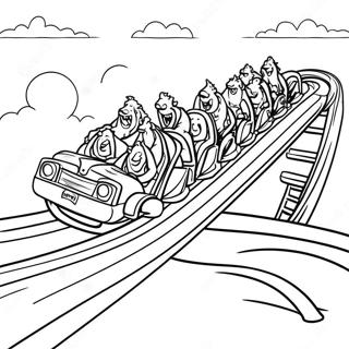 Thrilling Roller Coaster Ride Coloring Page 24042-19328