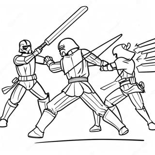 Lightsaber Battle Scene Coloring Page 24051-19315