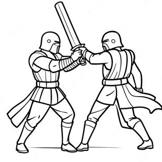 Colorful Lightsaber Duel Coloring Page 24052-19317