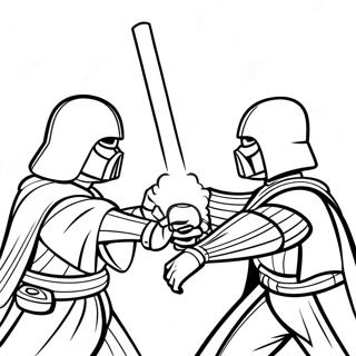 Colorful Lightsaber Duel Coloring Page 24052-19320