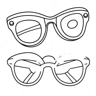 Colorful Preppy Summer Sunglasses Coloring Page 24082-19345