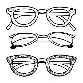 Colorful Preppy Summer Sunglasses Coloring Page 24082-19346