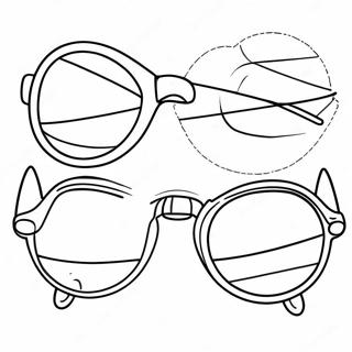 Colorful Preppy Summer Sunglasses Coloring Page 24082-19347