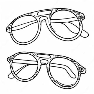 Colorful Preppy Summer Sunglasses Coloring Page 24082-19348