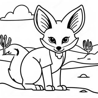 Fennec Fox In The Desert Coloring Page 24091-19349