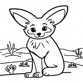 Fennec Fox In The Desert Coloring Page 24091-19350