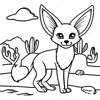 Fennec Fox In The Desert Coloring Page 24091-19352