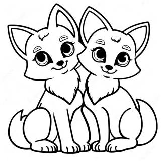 Cute Fennec Fox Family Coloring Page 24092-19356