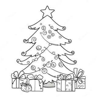 Festive Christmas Tree Coloring Page 24102-19363