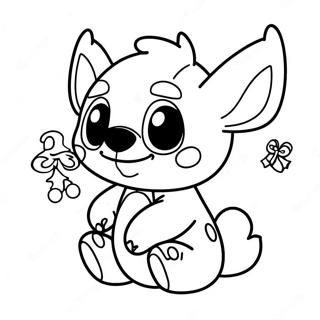 Cute Stitch Christmas Coloring Pages