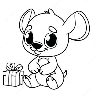 Cute Stitch Christmas Coloring Page 2411-1972