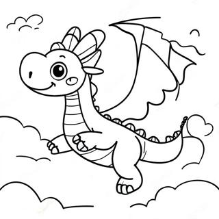 Happy Dragon Flying In The Sky Coloring Page 24122-19377