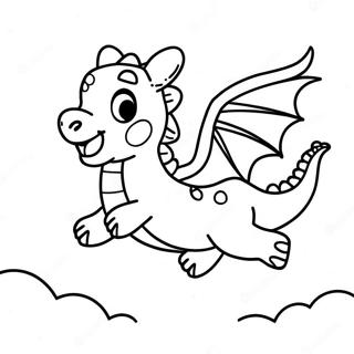 Happy Dragon Flying In The Sky Coloring Page 24122-19379