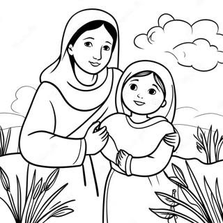 Ruth And Naomi Heartwarming Scene Coloring Page 24131-19382