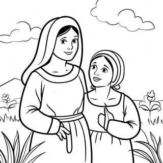 Ruth And Naomi Heartwarming Scene Coloring Page 24131-19384