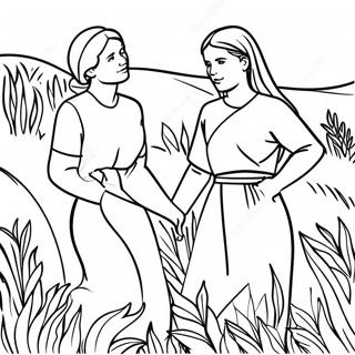 Ruth And Naomi In The Fields Coloring Page 24132-19385