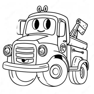 Cute Tow Truck With Smiling Face Coloring Page 24142-19395