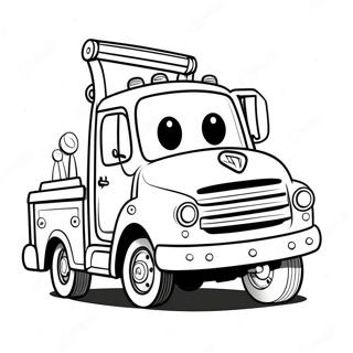 Cute Tow Truck With Smiling Face Coloring Page 24142-19396