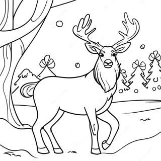 Realistic Reindeer Coloring Pages